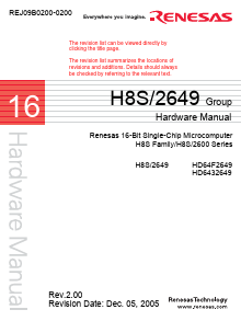 HD64F2649 Datasheet PDF Renesas Electronics