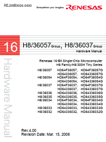 HD64F36037 Datasheet PDF Renesas Electronics