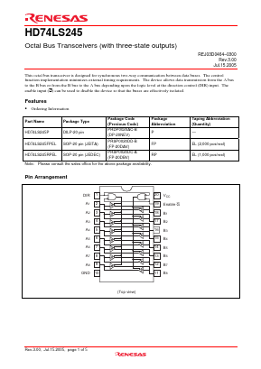 HD74LS245 Datasheet PDF Renesas Electronics