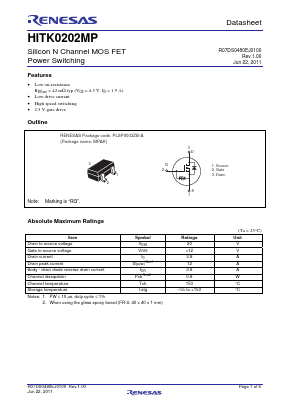 HITK0202MP Datasheet PDF Renesas Electronics
