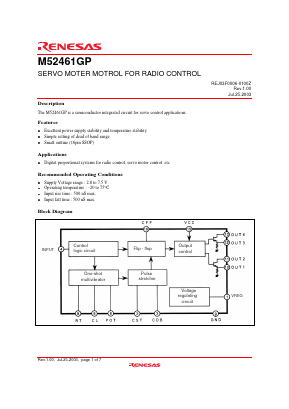 M52461GP Datasheet PDF Renesas Electronics