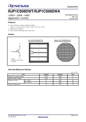 RJP1CS08DWA Datasheet PDF Renesas Electronics
