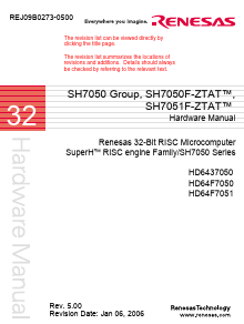 SH7051F-ZTAT Datasheet PDF Renesas Electronics