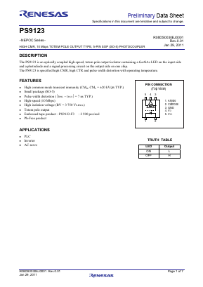 PS9123 Datasheet PDF Renesas Electronics