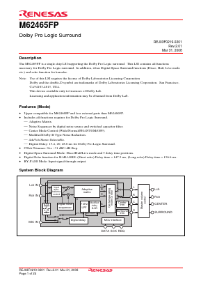 M62465FP Datasheet PDF Renesas Electronics