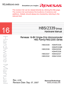 HD6432338 Datasheet PDF Renesas Electronics