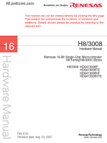H8/3008 Datasheet PDF Renesas Electronics