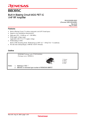 BB305C Datasheet PDF Renesas Electronics