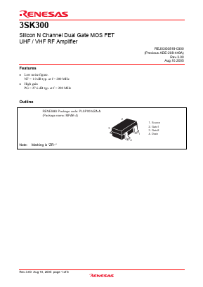 3SK300 Datasheet PDF Renesas Electronics