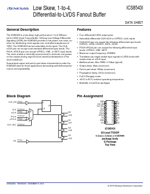 8543BGILF Datasheet PDF Renesas Electronics