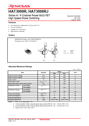 HAT3008R-EL-E Datasheet PDF Renesas Electronics