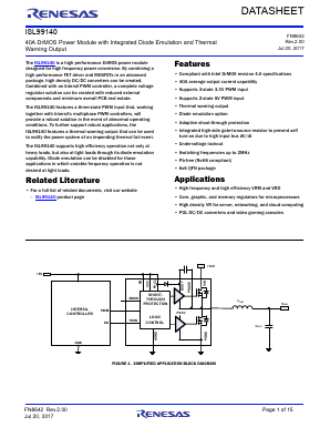ISL99140IRZ-T Datasheet PDF Renesas Electronics