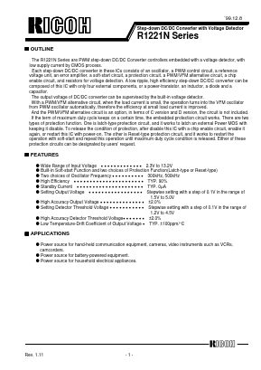 R1221N50AG-TR Datasheet PDF RICOH Co.,Ltd.
