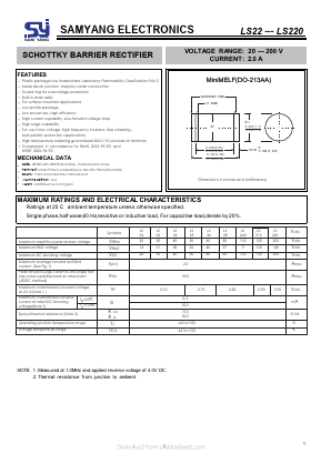 LS26 Datasheet PDF SAMYANG ELECTRONICS CO.,LTD.