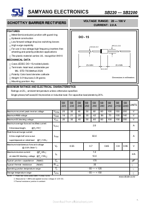 SB2200 Datasheet PDF SAMYANG ELECTRONICS CO.,LTD.