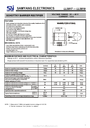 LL5818 Datasheet PDF SAMYANG ELECTRONICS CO.,LTD.