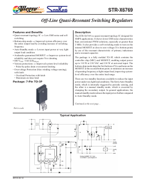 STR-X6769 Datasheet PDF Sanken Electric co.,ltd.
