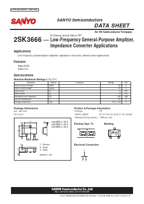 2SK3666 Datasheet PDF SANYO -> Panasonic