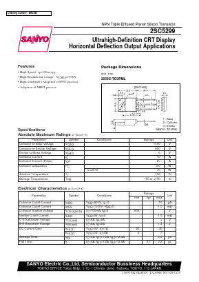 2SC5299 Datasheet PDF SANYO -> Panasonic