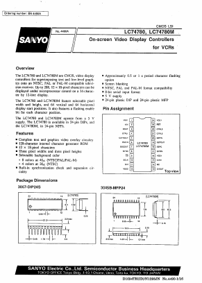 LC74780M Datasheet PDF SANYO -> Panasonic