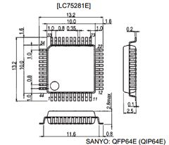 QFP64E Datasheet PDF SANYO -> Panasonic