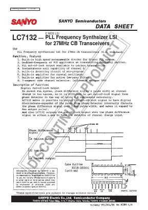 LC7132 Datasheet PDF SANYO -> Panasonic