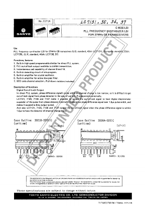 LC7131 Datasheet PDF SANYO -> Panasonic