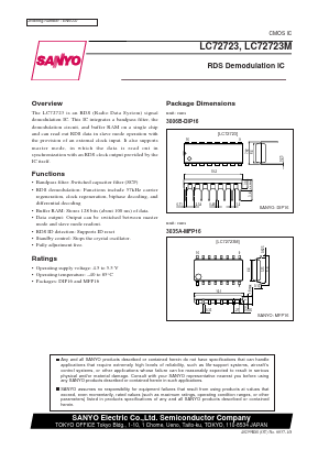 LC72723 Datasheet PDF SANYO -> Panasonic