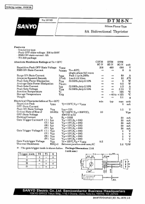 DTM8G-N Datasheet PDF SANYO -> Panasonic