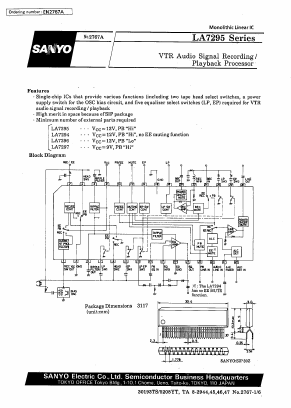 LA7294 Datasheet PDF SANYO -> Panasonic