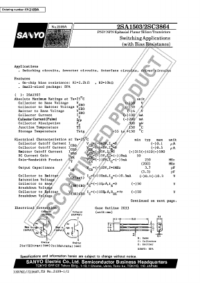 2SC3864 Datasheet PDF SANYO -> Panasonic