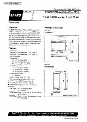 LC361000AMLL-10 Datasheet PDF SANYO -> Panasonic