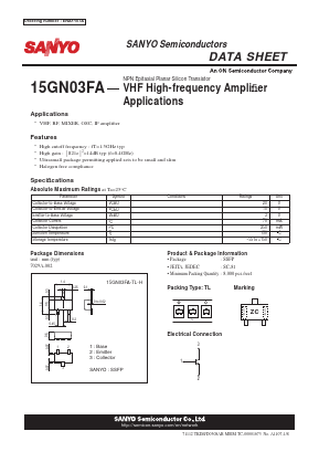 15GN03FA Datasheet PDF SANYO -> Panasonic