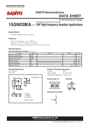 15GN03MA-TL-E Datasheet PDF SANYO -> Panasonic