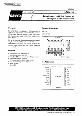 LC78815M Datasheet PDF SANYO -> Panasonic