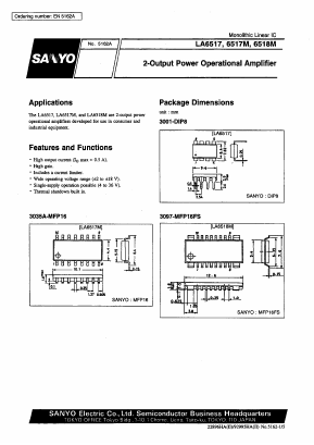 LA6517 Datasheet PDF SANYO -> Panasonic
