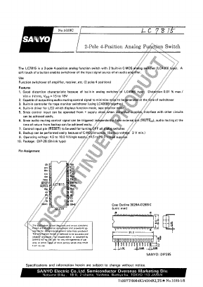 LC7815 Datasheet PDF SANYO -> Panasonic