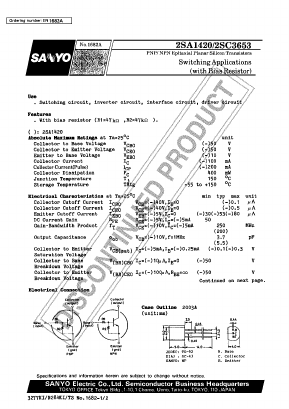 A1420 Datasheet PDF SANYO -> Panasonic