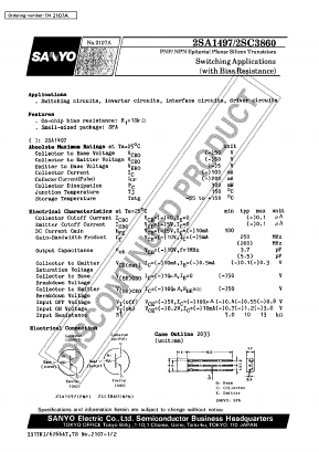 2SC3860 Datasheet PDF SANYO -> Panasonic