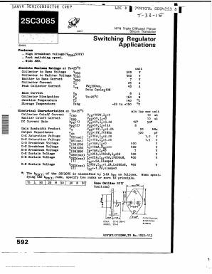 2SC3085 Datasheet PDF SANYO -> Panasonic