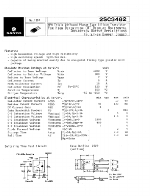 2SC3482 Datasheet PDF SANYO -> Panasonic