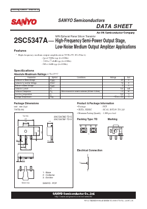 2SC5347AE-TD-E Datasheet PDF SANYO -> Panasonic
