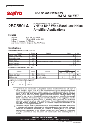 2SC5501A Datasheet PDF SANYO -> Panasonic