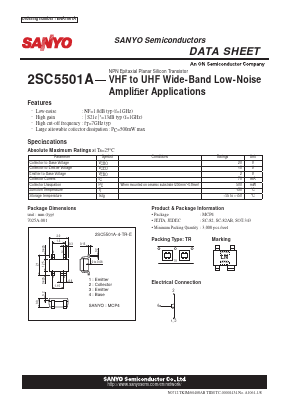 2SC5501A Datasheet PDF SANYO -> Panasonic