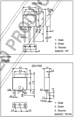 2SJ192 Datasheet PDF SANYO -> Panasonic