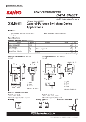 2SJ661 Datasheet PDF SANYO -> Panasonic