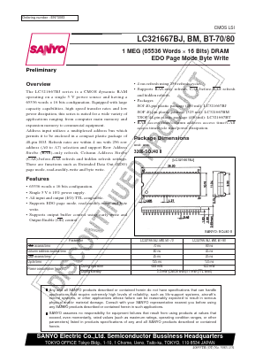 LC321667BJ-70 Datasheet PDF SANYO -> Panasonic
