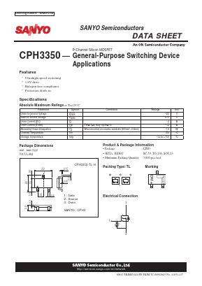 CPH3350 Datasheet PDF SANYO -> Panasonic
