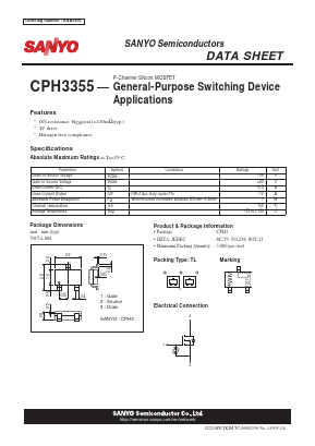 CPH3355 Datasheet PDF SANYO -> Panasonic