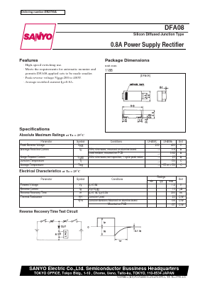 DFA08 Datasheet PDF SANYO -> Panasonic